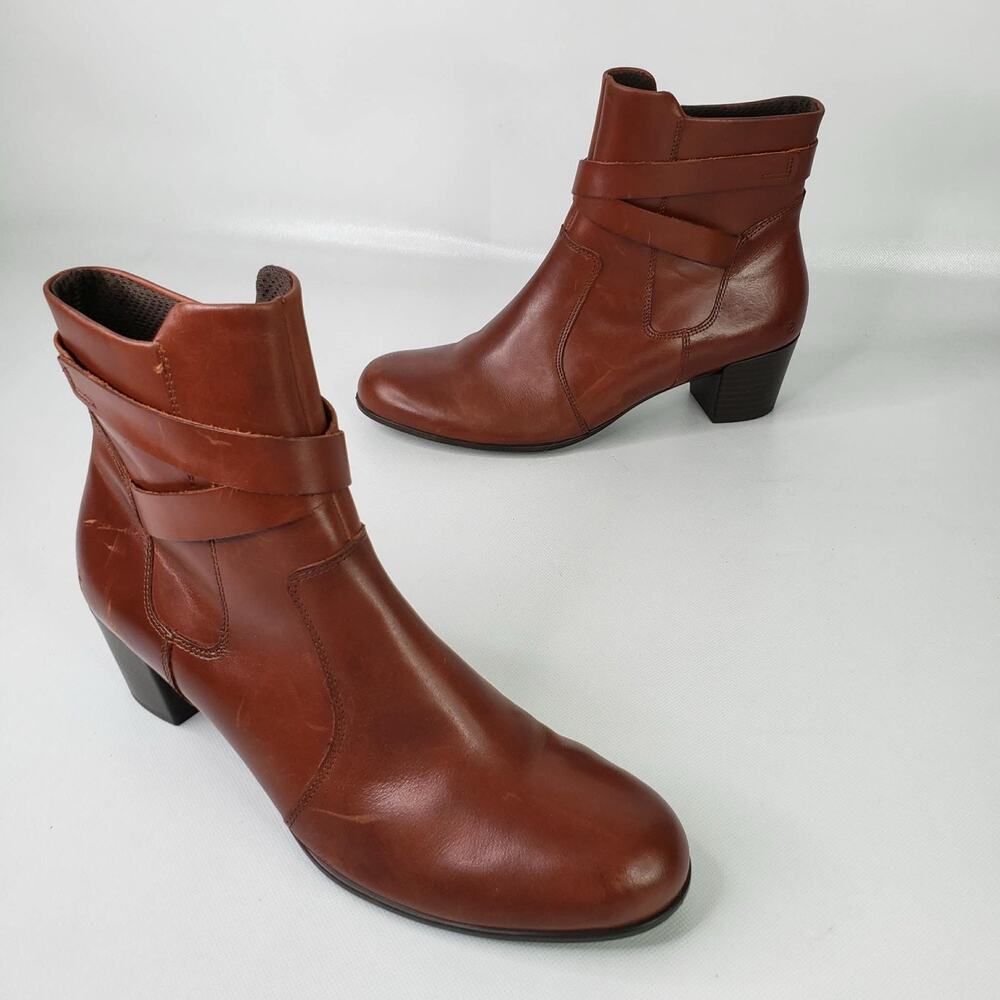 ECCO Shape 35 Ankle Boots Booties Shoes Womens Size 9-9.5 US 40 EU Brown Leather